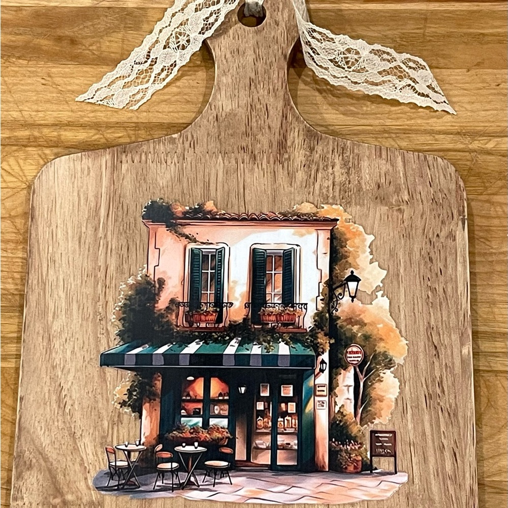 Vintage-inspired decorative wooden paddle board